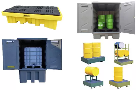 Metal and polyethylene safety tanks (for drums and IBCs)